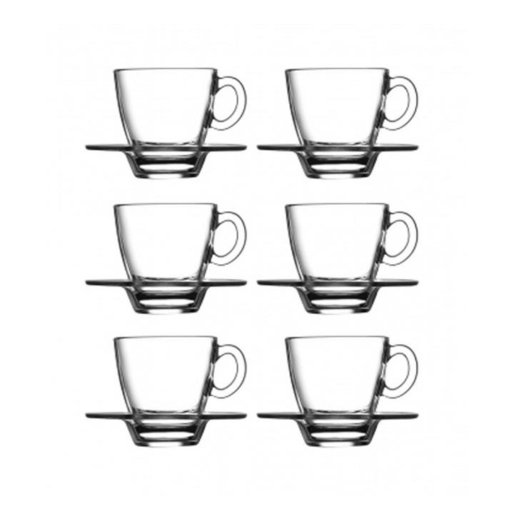 ست فنجان و نعلبکی پاشاباغچه مدلAqua کد 95756 -بسته 6 عددی Pasabahce Aqua  95756 Cup and Saucer Set -6 Pcs